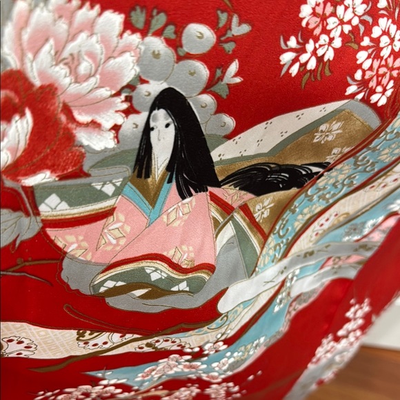 Red Floral Kimono Robe - Picture 5 of 7